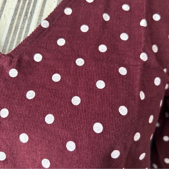 NWT Jacqueline de Yong Zurich Long Sleeve Corduroy Dress Sassafras Polka Dots 6 - Picture 4 of 10